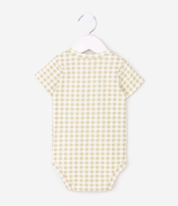 Body Bebé en Algodón con de Cuadros Vichy y Estampado Floral con Abeja- Talle RN a 18 meses 3