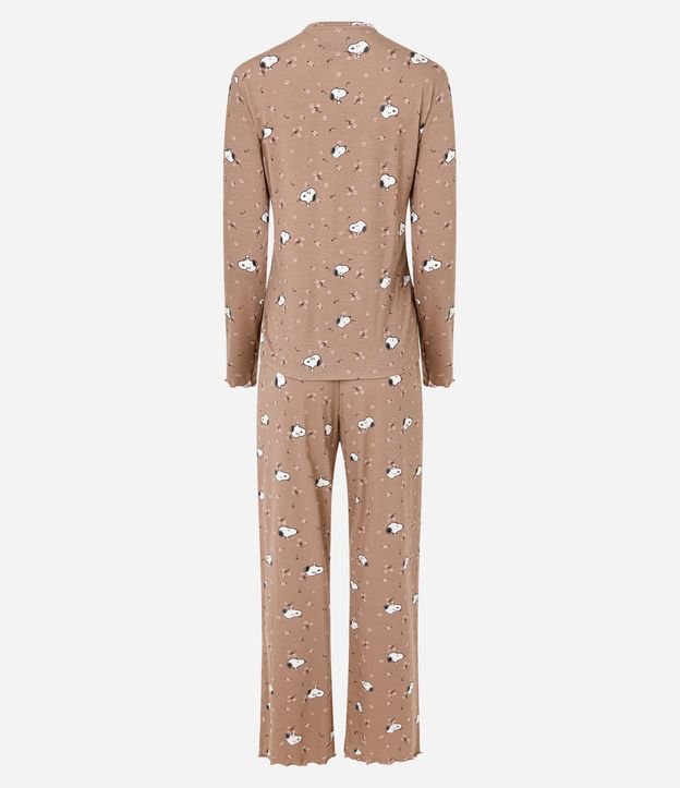 Pijama Larga con Estampa Floral de Snoopy 2