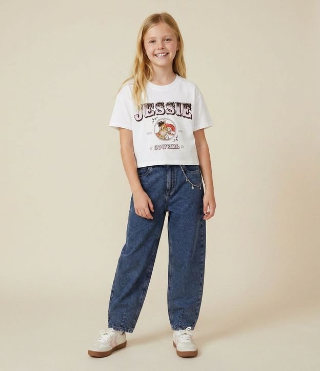 Pantalón Balloon Infantil en Jeans con Cadena – Talle 5 a 16 años