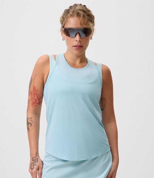 Musculosa Nadador Deportiva en Microfibra con Textura