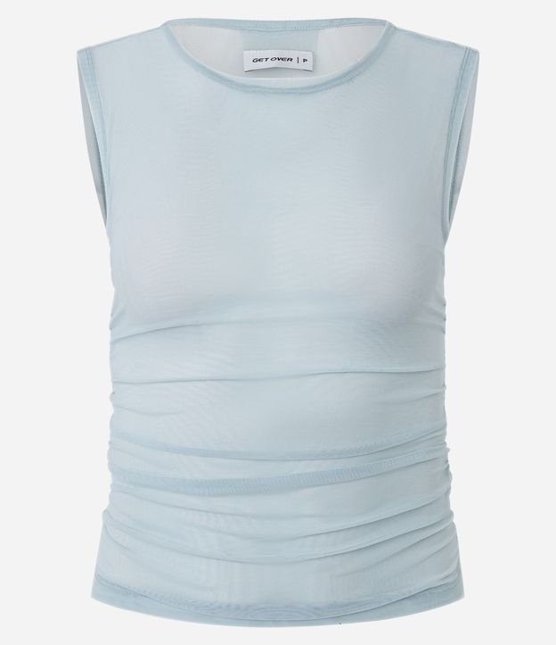 Musculosa Deportiva en Microfibra con Tule con Frunzidos 5