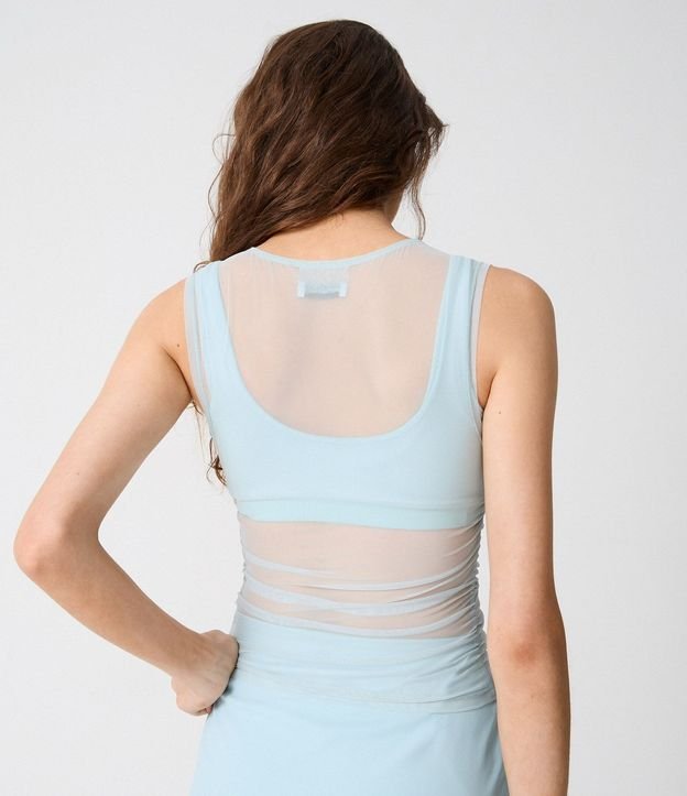 Musculosa Deportiva en Microfibra con Tule con Frunzidos 3