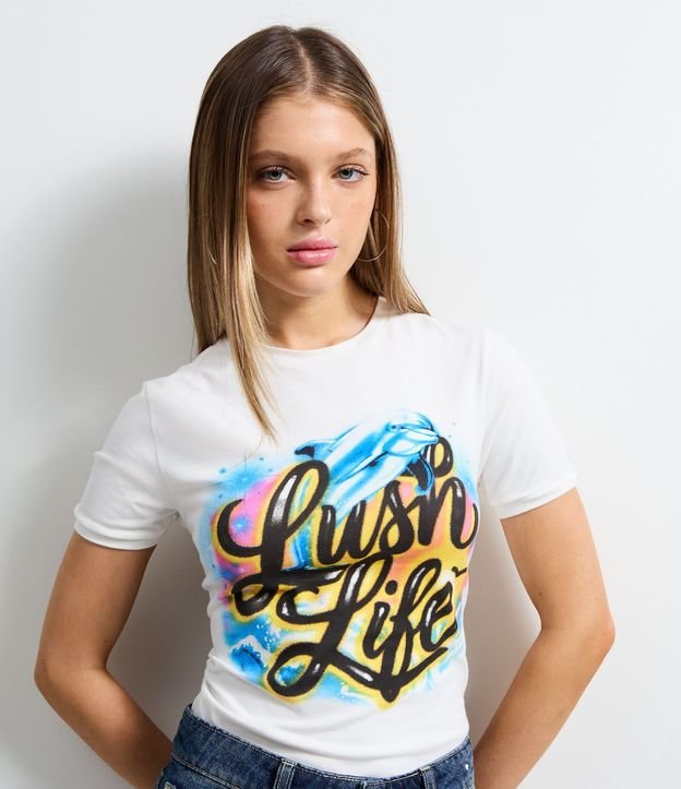 Remera Manga Corta Zara Larsson con Estampado