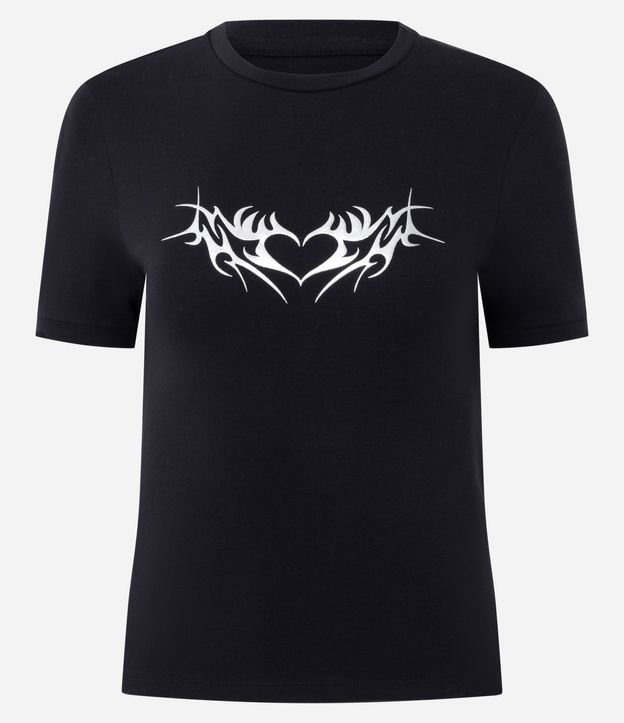 Remera New T-Shirt con Estampa de Corazón Tribal 5