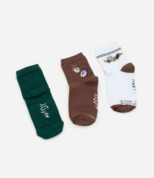 Kit 03 Medias Infantil Cano Mediano con Estampa de Toy Story – Talle 19 a 34 2