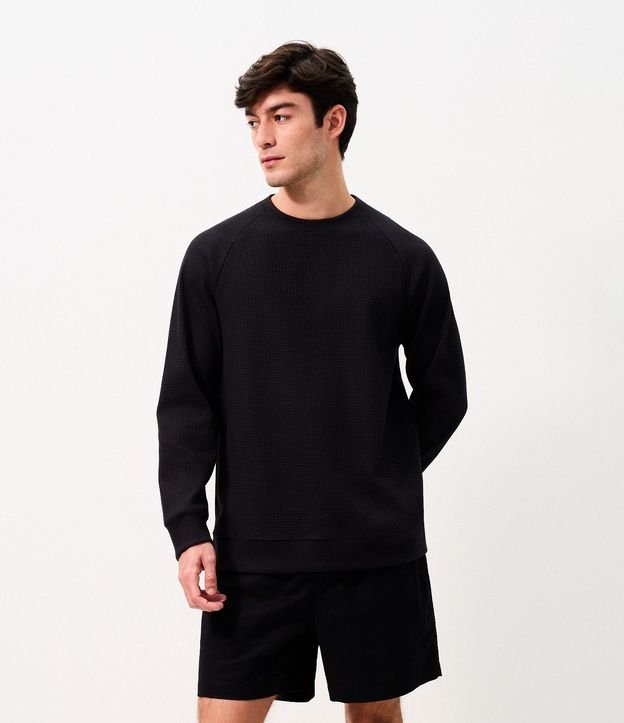Buzo Masculino Waffle en Algodón con Cuello Redondo 1