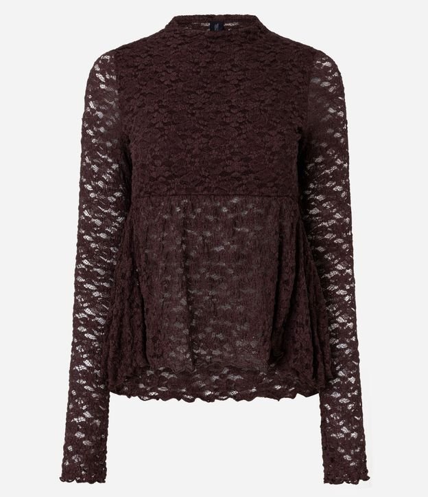 Blusa Peplum con Encaje Aplicado 5