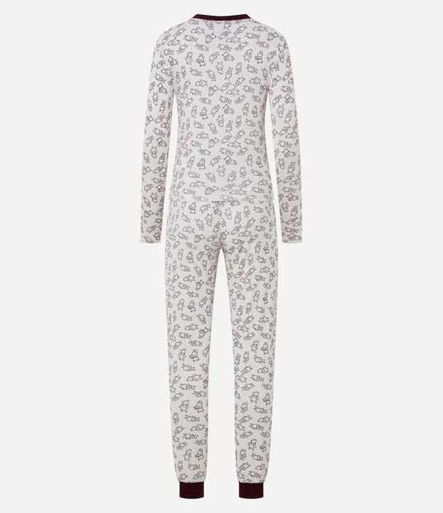 Pijama Largo en Rib Acanalada con Estampa de Winnie The Pooh 3