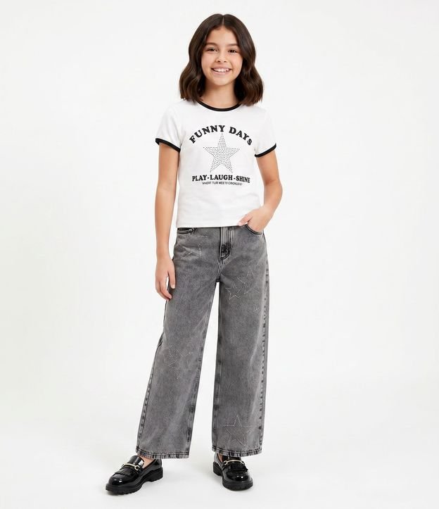 Blusa Infantil Baby Look con Estampa Estrella – Talle 5 a 14 años
