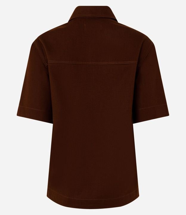Camisa  em Sarga con Bolsillo y Cuello Inglés 2