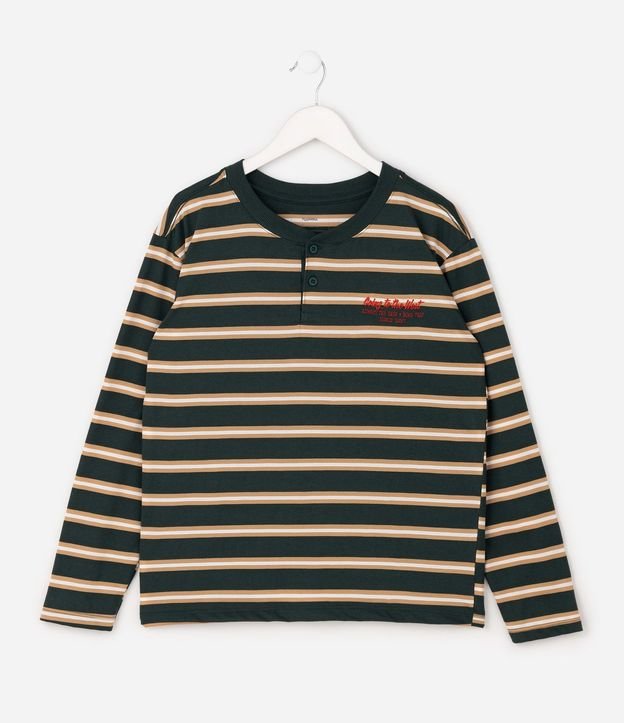 Remera Manga larga Rayada Henley - Talle 5 a 14 años 2