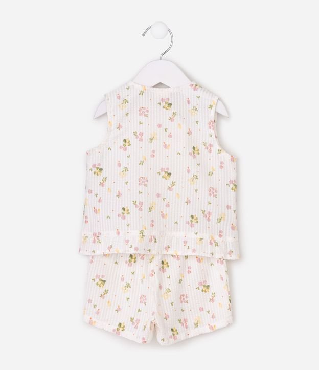 Conjunto Infantil en Tricolina con Botones y Volado - Talle 3 Meses a 18 Meses 2