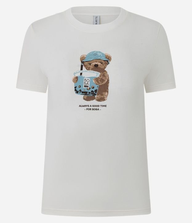 Remera en Cotton con Estampado de Oso 5