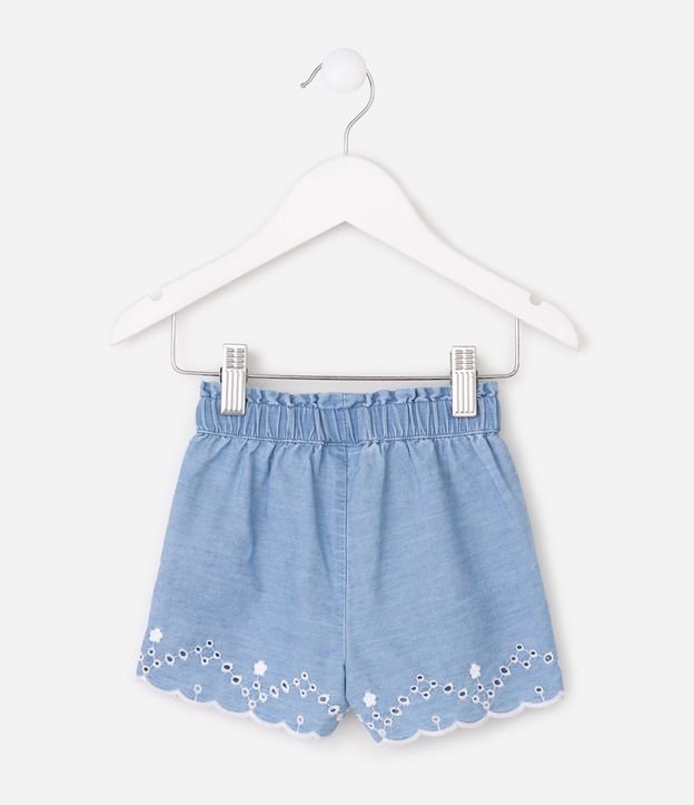 Short Jeans Infantil Bordado en el Bajo - Talle 3 a 18 Meses 2