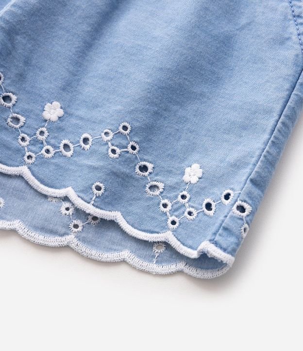 Short Jeans Infantil Bordado en el Bajo - Talle 3 a 18 Meses 4