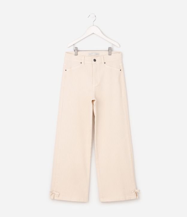 Pantalón Wide Infantil en Sarga Cotelê con Ruedo Ajustable – Talle 5 a 16 años 2