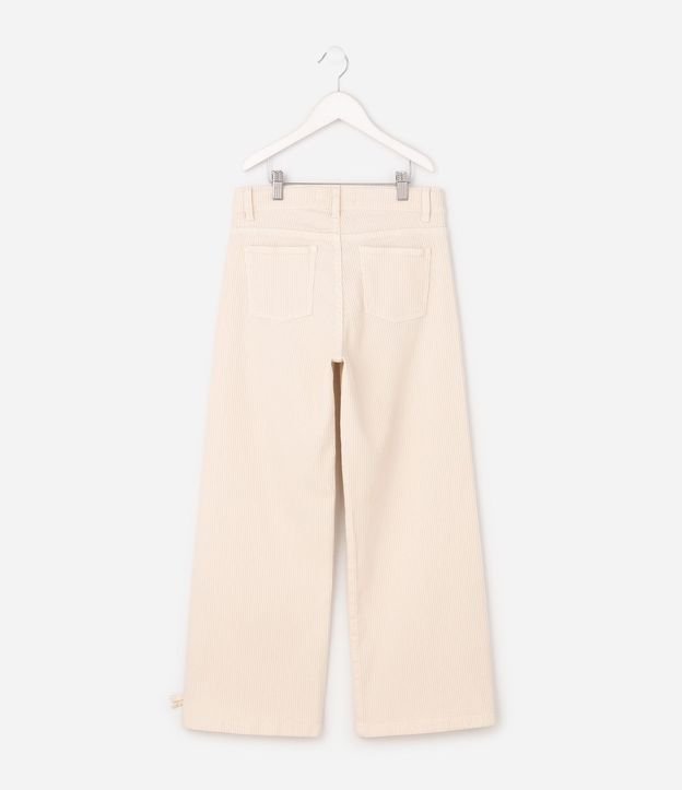 Pantalón Wide Infantil en Sarga Cotelê con Ruedo Ajustable – Talle 5 a 16 años 3