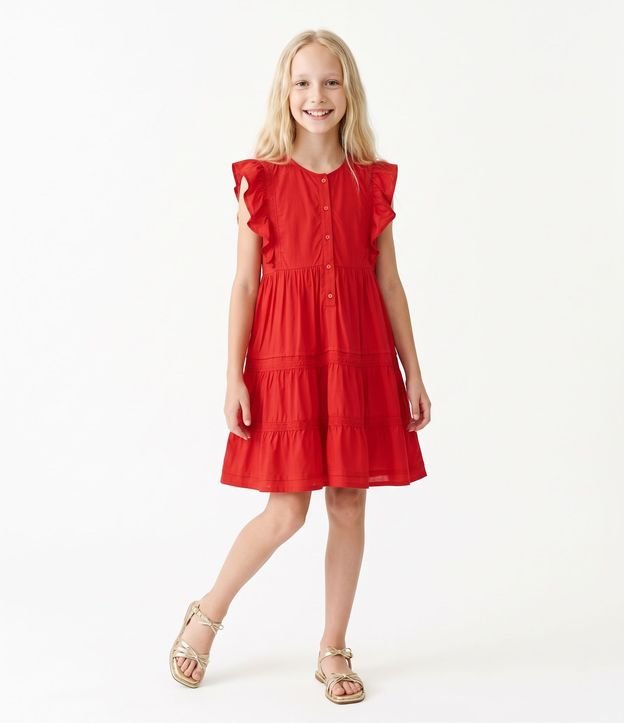 Vestido Infantil con Volados - Talle 5 a 16 años 1