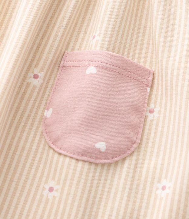 Vestido Infantil en Algodón con Estampado Corazones y Bolsos – Talle 0 a 18 Meses 5