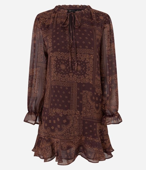 Vestido Corto con Volados y Estampa de Paisley 6