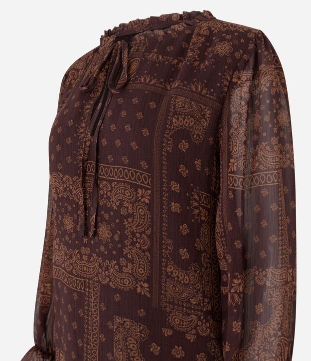 Vestido Corto con Volados y Estampa de Paisley 7