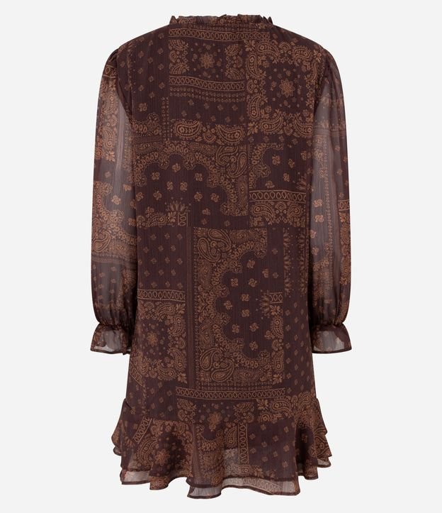 Vestido Corto con Volados y Estampa de Paisley 8