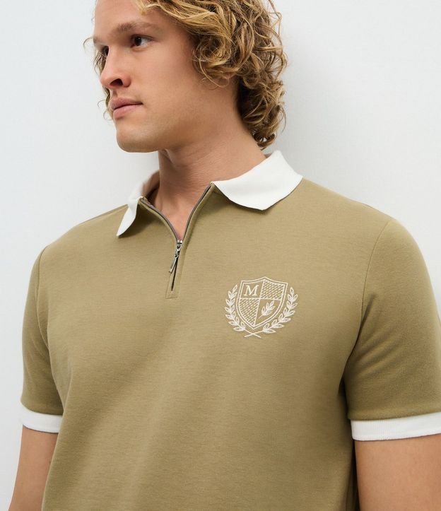 Polo Manga Corta Algodón Escudo Texturizado