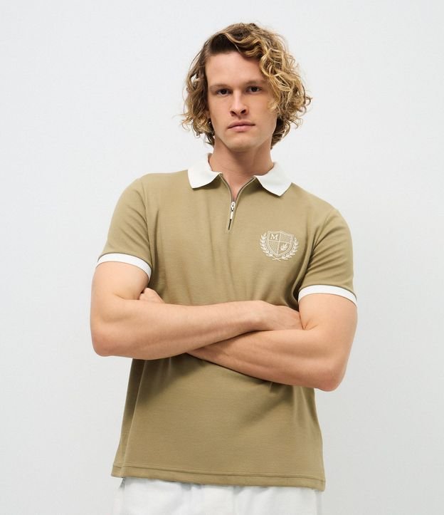 Polo Manga Corta Algodón Escudo Texturizado 3