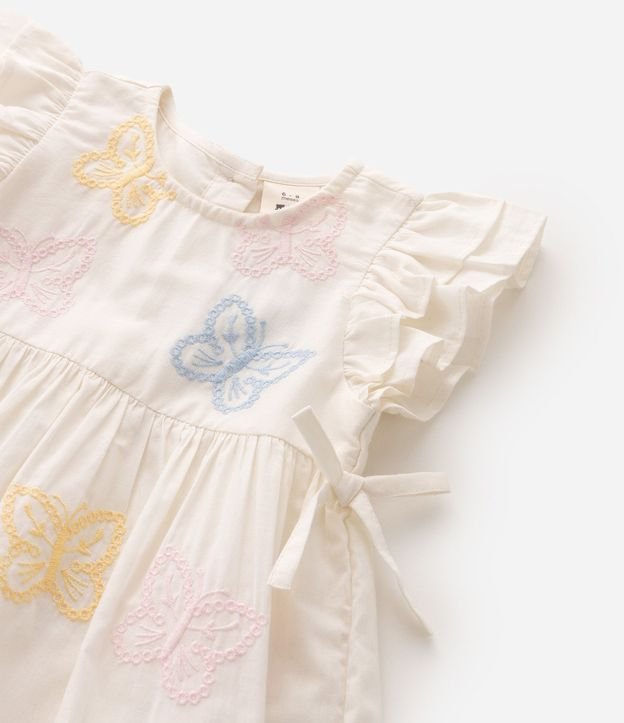 Vestido Infantil en Tricolina con Mariposas y Volados - Talle 0 a 18 Meses 4
