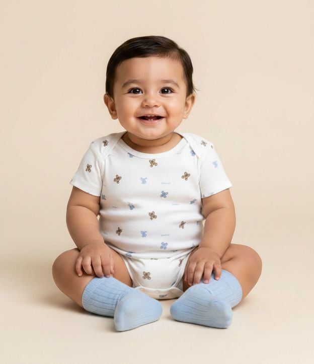 Body Bebé en Algodón con Estampa de Fullprint Ositos – Talle RN a 18 Meses