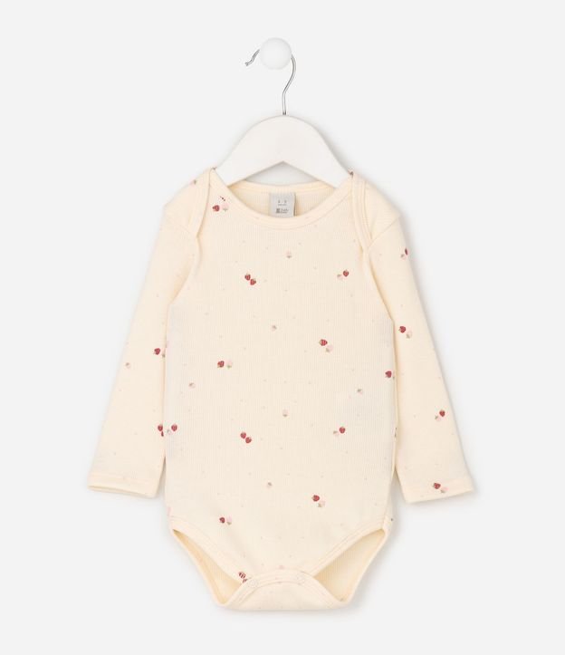 Body Bebé en Rib con Estampa de Mini Frutillas – Talle RN a 18 Meses 2