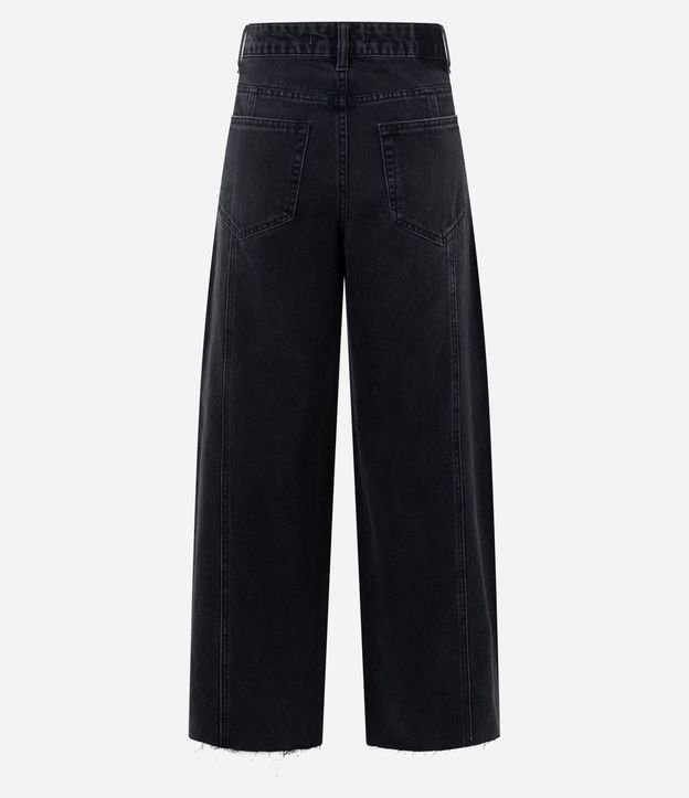 Pantalón Wide en Jeans con Cintura Mediana y Recortes 2
