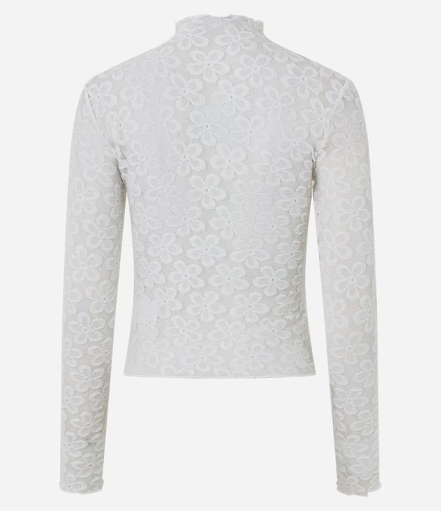 Blusa en Encaje Floral con Cuello Alto 7
