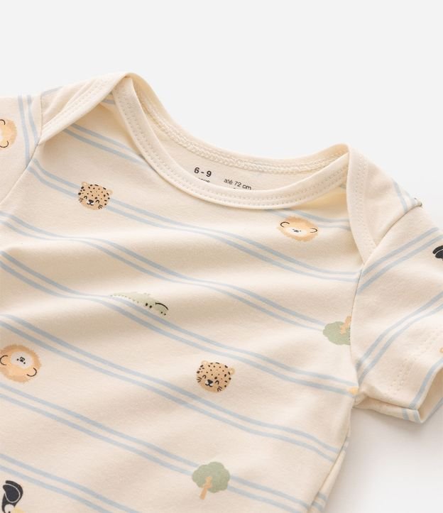 Body Bebê Listrado con Estampado Íconos Fauna – Talle 0 a 18 Meses 5