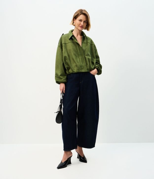 Campera Bomber Gamuza con Cuello Clásica 2