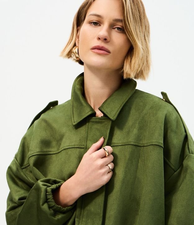 Campera Bomber Gamuza con Cuello Clásica 3