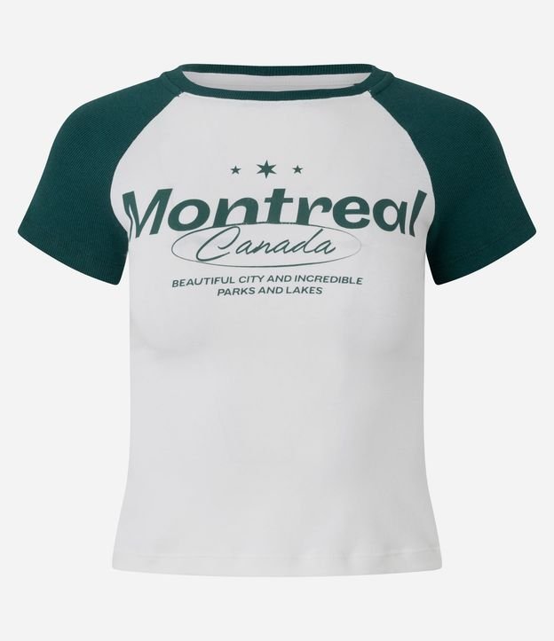 Remera en Algodón con Lettering Montreal y Sisa Raglán 5