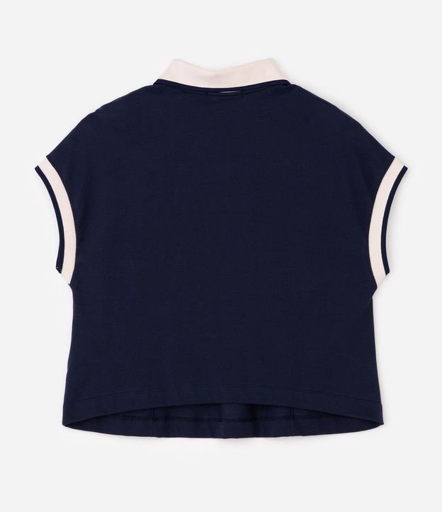 Blusa Boxy en Malla Piquet con Cuello Polo Curve & Plus Size 5