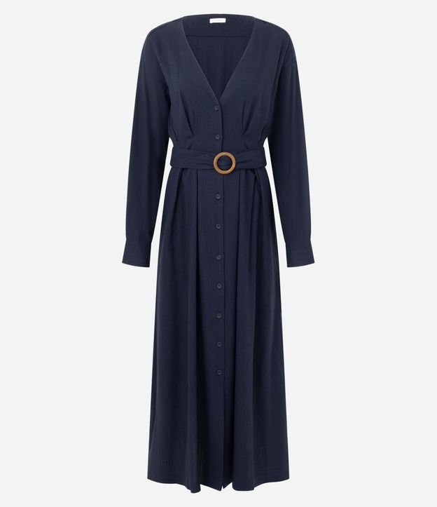 Vestido Chemise en Viscolino con Cinturón 5
