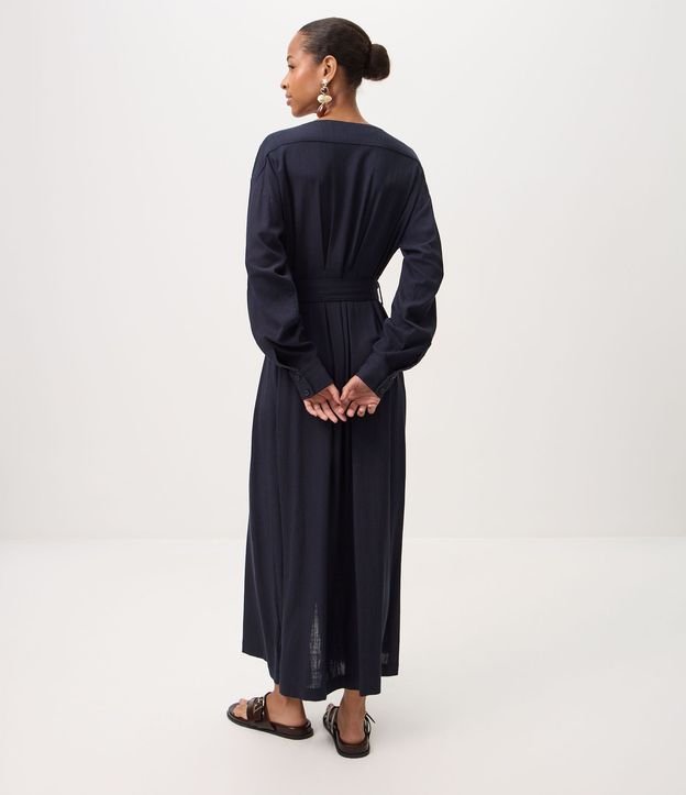 Vestido Chemise en Viscolino con Cinturón 4