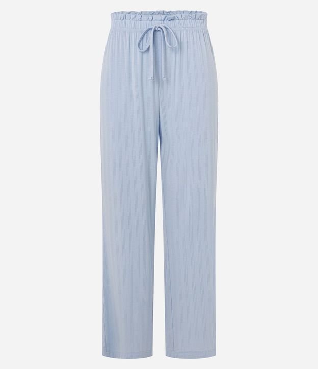 Pantalón de Pijama en Rib con Fru Fru en la  Cintura 5