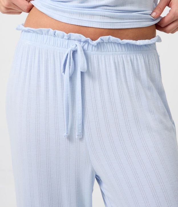Pantalón de Pijama en Rib con Fru Fru en la  Cintura 3