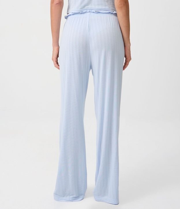 Pantalón de Pijama en Rib con Fru Fru en la  Cintura 4