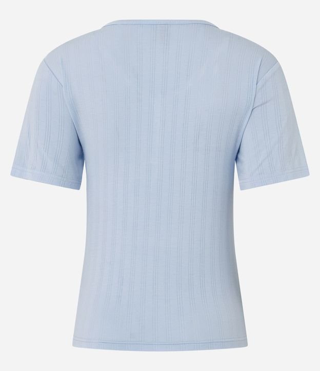 Blusa de Pijama en Rib con Escote V y Botones 7