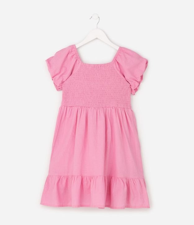 Vestido Infantil con Bordado y Mangas Abullonadas - Talle 5 a 16 años 3