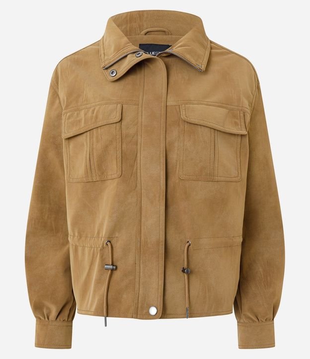 Campera en PU con Textura Aterciopelada y Ajuste en la Cintura 5