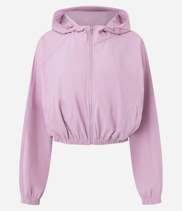 Chaqueta Cropped Corta Viento Deportiva en Microfibra con Capucha 5