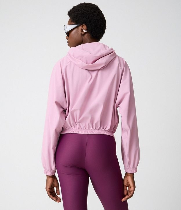 Chaqueta Cropped Corta Viento Deportiva en Microfibra con Capucha 3