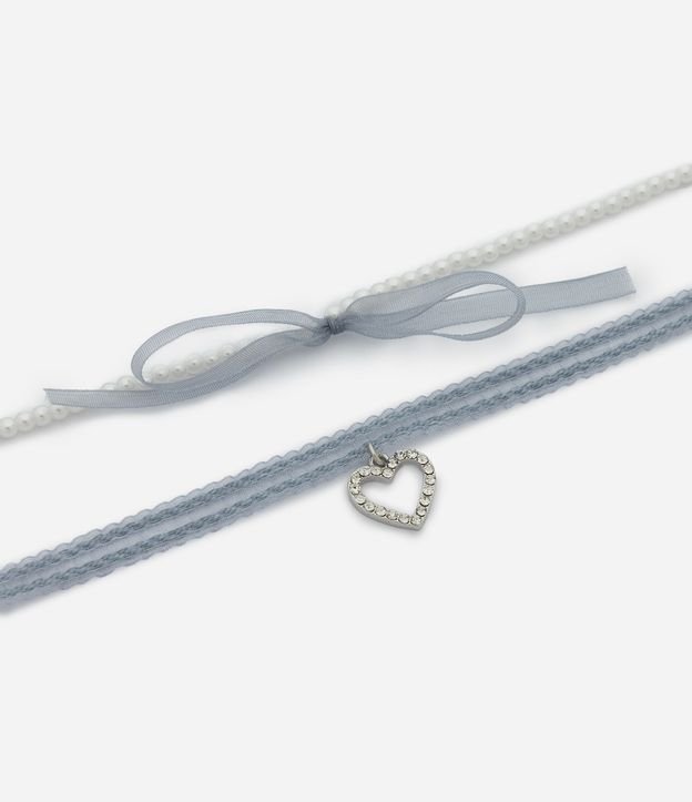 Kit 02 Collares Infantil con Colgante Corazón y Perlas – Talle U 1