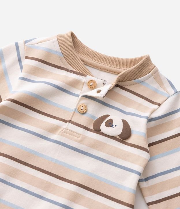 Body Infantil en Cotton con Peitilho y Estampado con perrito - Talle 0 a 18 Meses 5